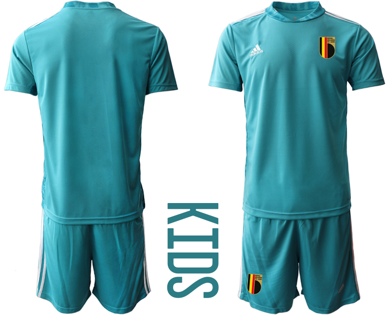 Youth 2021 European Cup Belgium blue goalkeeper Soccer Jersey->belgium jersey->Soccer Country Jersey